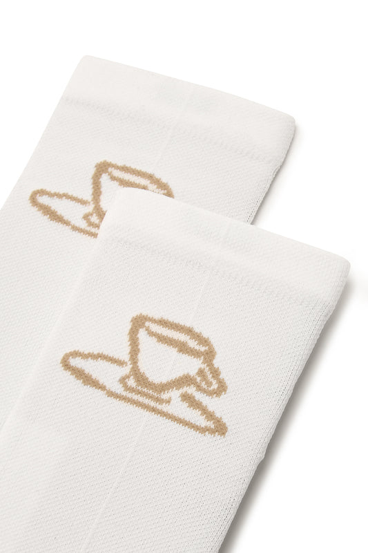 High Top White Cycling Socks | Cortado Edition