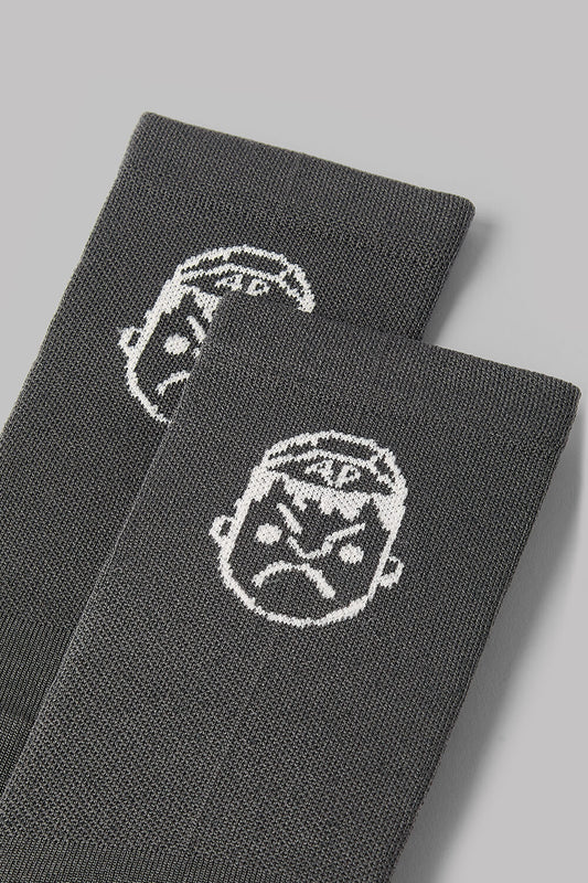 High Top Classic Charcoal Cycling Socks