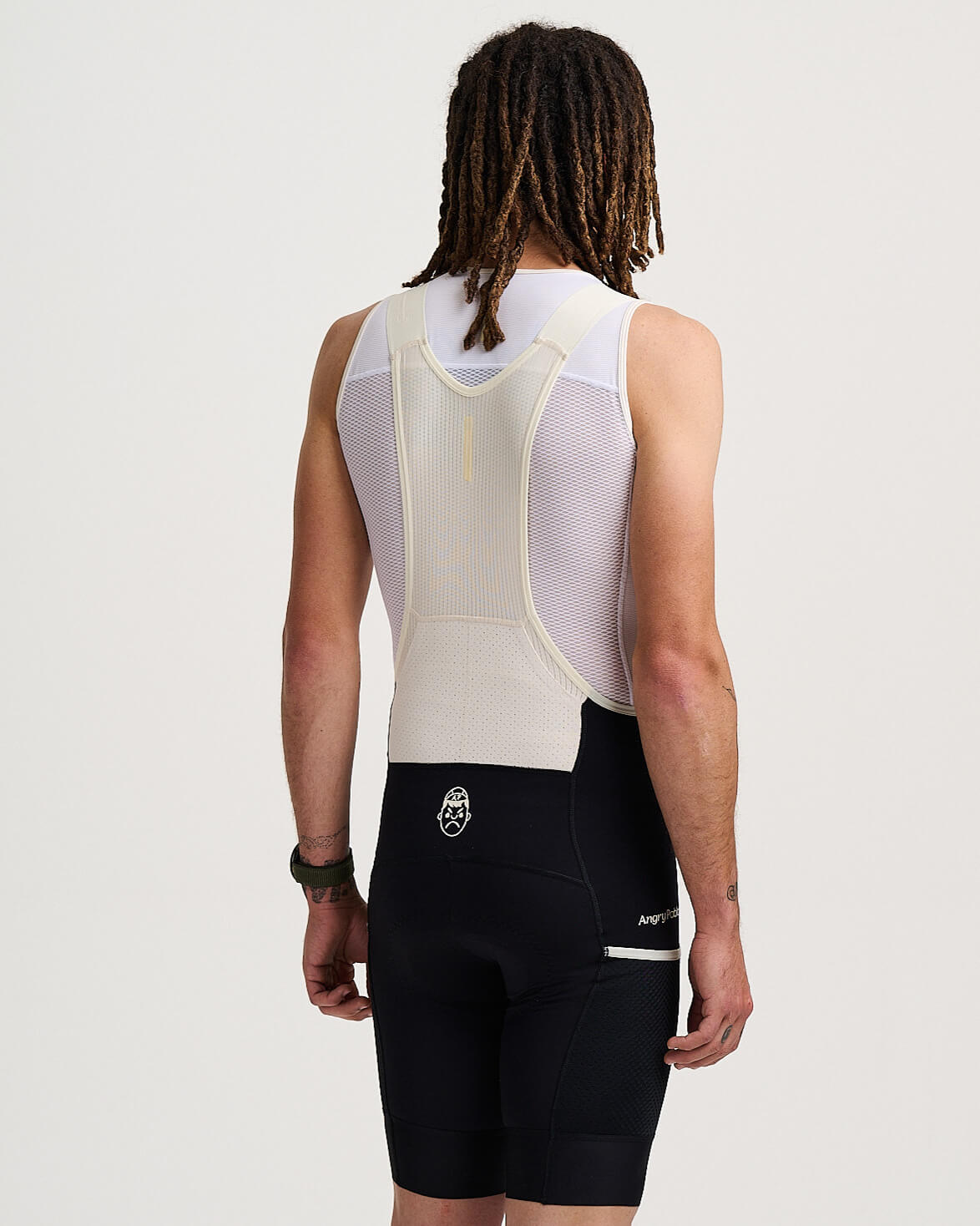 Angry Pablo Core System cargo bib shorts in black back view
