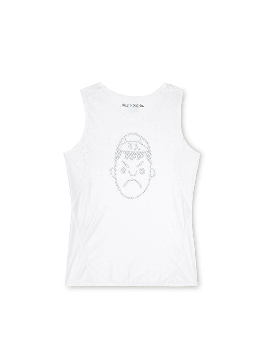 Lightweight Mesh Sleeveless Undervest / White